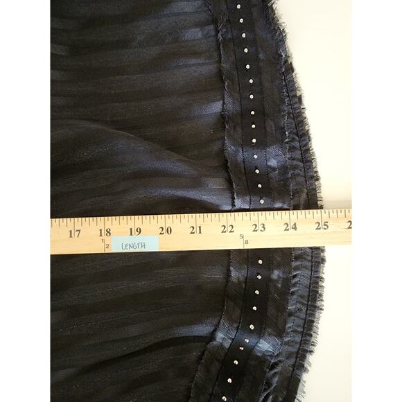 ZARA Women's Black Sheer Embellished Striped Night Out Oversized Fit SZ XS - Picture 8 of 9